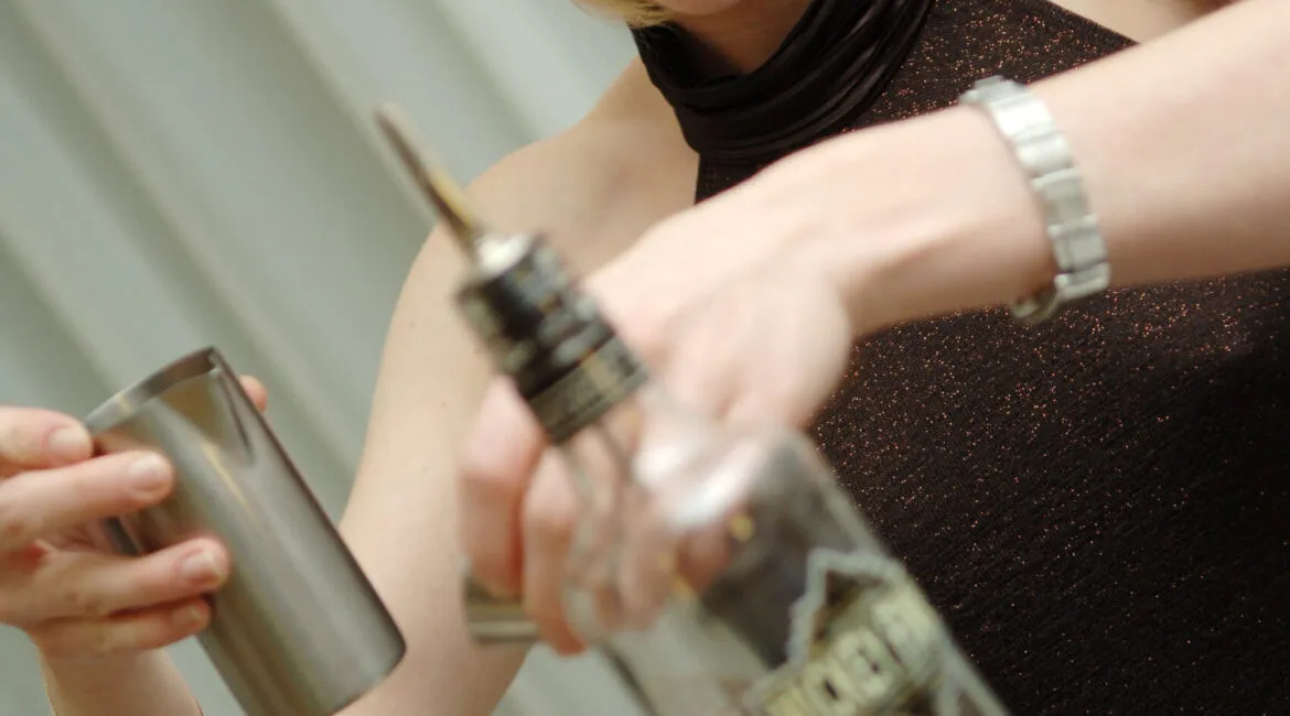 Mixologist preparing a drink