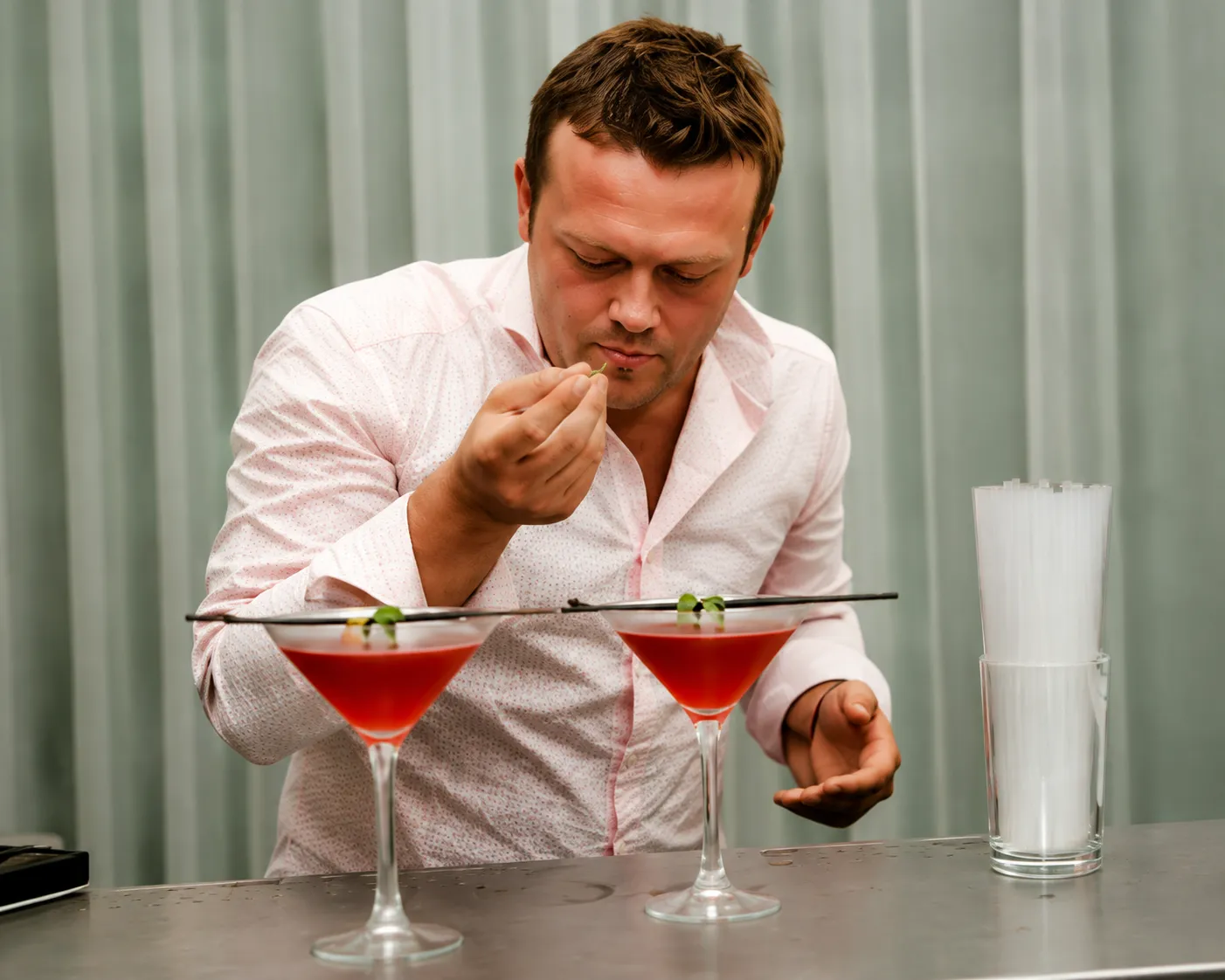 Mixologist preparing a cocktail
